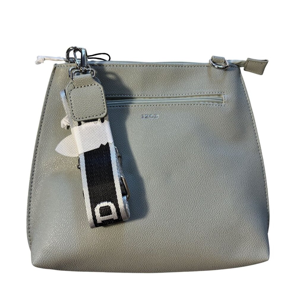 Izod Sage Faux Leather Crossbody Bag Adjustable Strap & Zippered Pocket